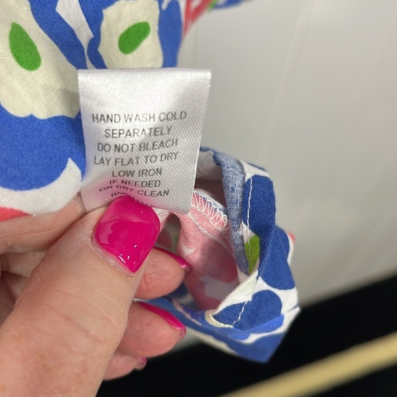 Altar’d State Womens Mini Dress S Pink Blue Floral Puffy Sleeves Stretch Ruffles - Picture 7 of 12